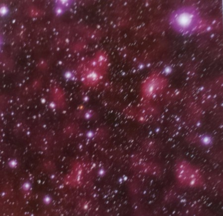 Supercluster Abell, de paarse vlekken stellen een kaart voor van de donkere materie in de cluster